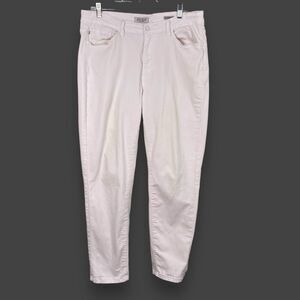 Judy Blue Jeans Boyfriend Fit Womens 16W White Stretch Tapered Leg Boho Western